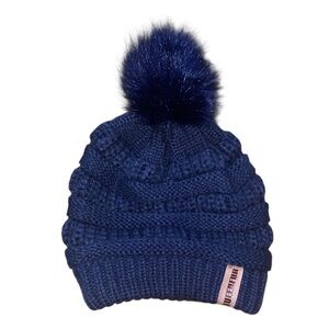 QUEENFUR Women Knit Slouchy Beanie Chunky hat with Faux Fur detachable Pom